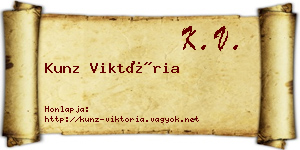 Kunz Viktória névjegykártya